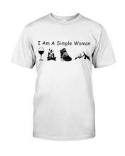 Load image into Gallery viewer, Simple Woman Loves Wine Camping Shoes And Climbing Guys Tee