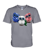 Load image into Gallery viewer, Lovely Phone Case Three Owl With US Flag Gift For Owl Lovers Guys V-Neck