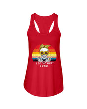 Load image into Gallery viewer, I Do What I Want Skull Sunflower Special Custom Design Ladies Flowy Tank