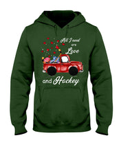 Load image into Gallery viewer, All I Need Are Love And Hockey Gift For Hockey Players Hoodie