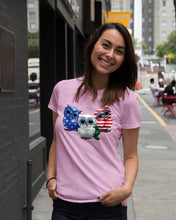 Load image into Gallery viewer, Lovely Phone Case Three Owl With US Flag Gift For Owl Lovers Ladies Tee