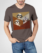 Load image into Gallery viewer, Three Cute Shih Tzu In Bag Gift For Dog Lovers Guys V-Neck