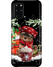 Load image into Gallery viewer, Yorkshire Terrier Loves Drinking Hot Latte Gift For Dog Lovers Phone case