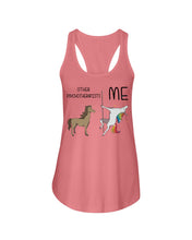 Load image into Gallery viewer, Funny Difference Between Me And Other Psychotherapists Unicorn And Horse Ladies Flowy Tank