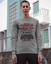 Load image into Gallery viewer, A Stubborn Son Of A Freaking Awesome Mom I Love Her Gift For Mama Unisex Long Sleeve