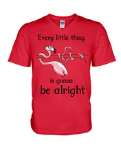 Load image into Gallery viewer, Every Little Thing Is Gonna Be Alright Gift For Flamingo Lovers Guys V-Neck