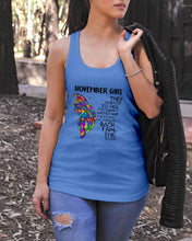 Load image into Gallery viewer, Birthday Gift For November Girl They Whispered To Her You Cannot Withstand The Storm Ladies Flowy Tank