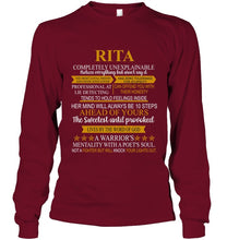 Load image into Gallery viewer, Rita Custom Name Gift A Warrior's Mentality With A Poet's Soul Unisex Long Sleeve