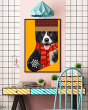 Load image into Gallery viewer, Santa Border Collie In Stock Gift For Dog Lovers Vertical Poster