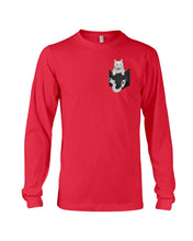 Load image into Gallery viewer, Cat In Your Front Pocket Great Gift For Cat Lovers Unisex Long Sleeve