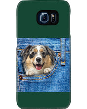 Load image into Gallery viewer, Australian Shepherd In Denim Pocket Gift For Dog Lovers Phone case
