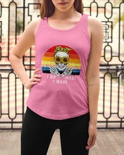 Load image into Gallery viewer, I Do What I Want Skull Sunflower Special Custom Design Ladies Flowy Tank