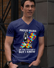 Load image into Gallery viewer, Proud Mama Of The Touchest Boy I Know Autism's Day Gift Guys V-Neck
