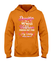 Load image into Gallery viewer, Daughter Of A Veteran Freedom Isn't Free Gift For Daughter Hoodie