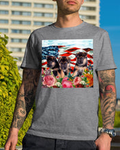 Load image into Gallery viewer, American Flag Sky Flower German Shepherd Gift For Dog Lovers Guys Tee