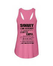 Load image into Gallery viewer, I'm Already Taken By A Sexy And Crazy Girl She Was Born In February Ladies Flowy Tank