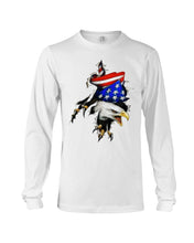 Load image into Gallery viewer, Eagle Giant Scratch USA Flag Gift For Women Unisex Long Sleeve