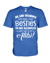 Load image into Gallery viewer, Me And Grandma Are More Than Besties Custom Gift For Family Guys V-Neck