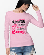 Load image into Gallery viewer, Princess And Warrior Breast Cancer Awareness Special Custom Design Unisex Long Sleeve