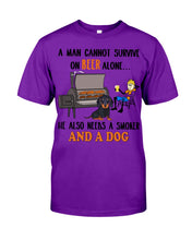 Load image into Gallery viewer, A Man Loves Beer And Dachshund Gift For Dog Lovers Guys Tee