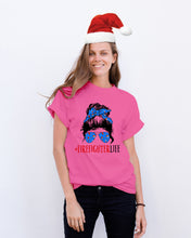 Load image into Gallery viewer, Firefighter Make You Life Safe Lady With Blue Ribbonhead Gift For Women Guys Tee
