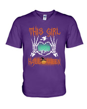 Load image into Gallery viewer, This Girl Loves Halloween Gift For Girls Guys V-Neck