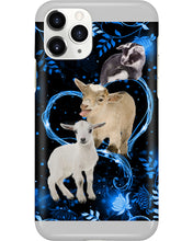 Load image into Gallery viewer, Lovely Phone Case Twinkling Blue Heart Gift For Goat Lovers Phone case