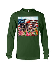 Load image into Gallery viewer, American Flag Sky Flower German Shepherd Gift For Dog Lovers Unisex Long Sleeve