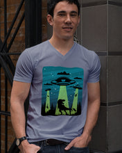 Load image into Gallery viewer, UFA Dinosaur T Rex Sky Full Of Stars Guys V-Neck