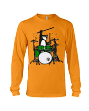 Load image into Gallery viewer, Funny Cat Playing Drums Great Gift For Cat Lovers Unisex Long Sleeve