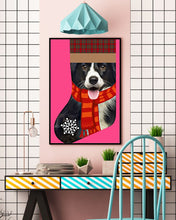 Load image into Gallery viewer, Santa Border Collie In Stock Gift For Dog Lovers Vertical Poster