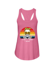 Load image into Gallery viewer, I Do What I Want Skull Sunflower Special Custom Design Ladies Flowy Tank