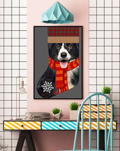 Load image into Gallery viewer, Santa Border Collie In Stock Gift For Dog Lovers Vertical Poster