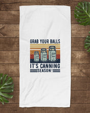 Load image into Gallery viewer, Grab Your Balls It's Canning Season Retro Vintage Beach Towel