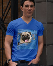 Load image into Gallery viewer, baby Pug In Denim Pocket Gift For Dog Lovers Guys V-Neck