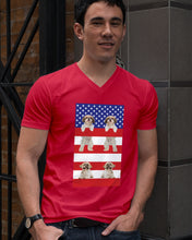 Load image into Gallery viewer, America USA FLag In My Heart Shih Tzu Gift For Dog Lovers Guys V-Neck