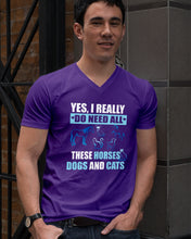 Load image into Gallery viewer, I Do Need All These Horses Dogs And Cats Guys V-Neck