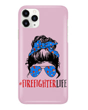 Load image into Gallery viewer, Firefighter Make You Life Safe Lady With Blue Ribbonhead Gift For Women Phone case