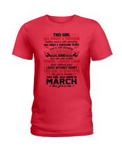 Load image into Gallery viewer, This Girl Has Fought A Thousand This Girl Was Born In March Ladies Tee