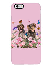 Load image into Gallery viewer, German Wirehaired Pointer With Peonies Gift For Dog Lovers Phone case