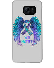 Load image into Gallery viewer, You Matter Ribbon Awareness With Angel Wings Phone case