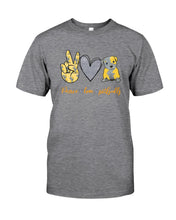 Load image into Gallery viewer, Peace Love Live Special Custom Design For Dog Lovers Guys Tee