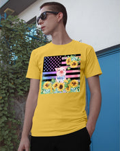 Load image into Gallery viewer, Pig America Flag Sunflower Special Custom Design Guys Tee
