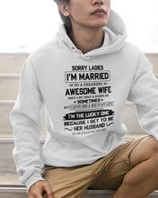 Load image into Gallery viewer, I'm The Lucky One Because I Get To Be Her Husband Gift For Husband Hoodie