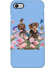 Load image into Gallery viewer, German Wirehaired Pointer With Peonies Gift For Dog Lovers Phone case