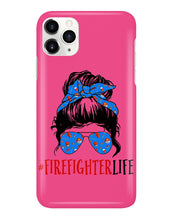 Load image into Gallery viewer, Firefighter Make You Life Safe Lady With Blue Ribbonhead Gift For Women Phone case