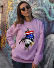 Load image into Gallery viewer, Eagle Giant Scratch USA Flag Gift For Women Sweatshirt