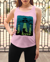 Load image into Gallery viewer, UFA Dinosaur T Rex Sky Full Of Stars Ladies Flowy Tank