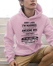 Load image into Gallery viewer, I'm The Lucky One Because I Get To Be Her Husband Gift For Husband Hoodie