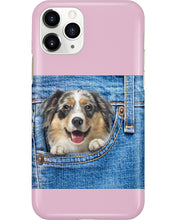 Load image into Gallery viewer, Australian Shepherd In Denim Pocket Gift For Dog Lovers Phone case
